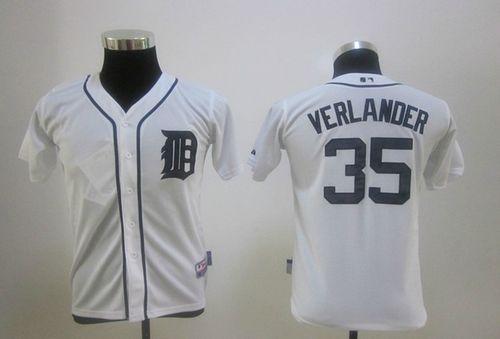 Tigers #35 Justin Verlander White Cool Base Stitched Youth MLB Jersey