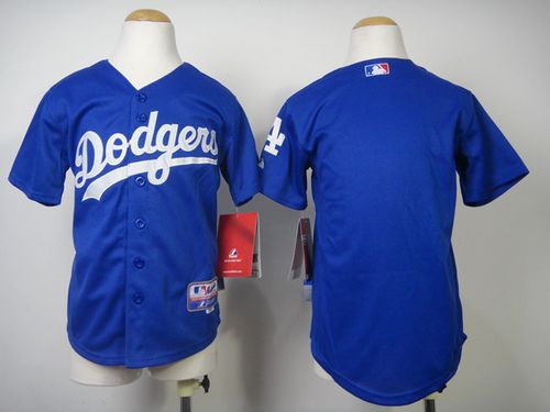 Dodgers Blank Blue Cool Base Stitched Youth MLB Jersey