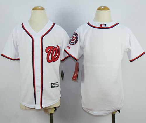 Nationals Blank White Cool Base Stitched Youth MLB Jersey