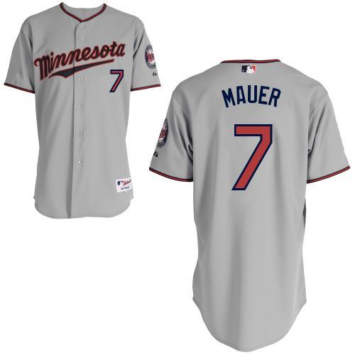 Twins #7 Joe Mauer Grey Stitched Youth MLB Jersey