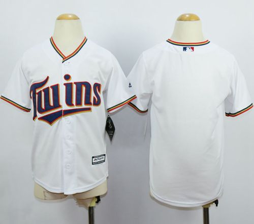 Twins Blank White Cool Base Stitched Youth MLB Jersey