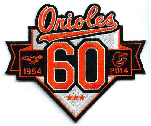 Stitched MLB 2014 Baltimore Orioles 60th Anniversary Season Jersey Sleeve Patch (1954)