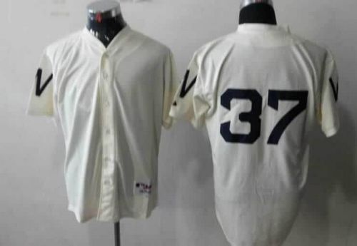 Nationals #37 Stephen Strasburg Cream 1924 Turn Back The Clock Stitched MLB Jersey