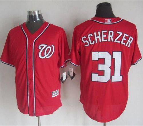 Nationals #31 Max Scherzer Red New Cool Base Stitched MLB Jersey