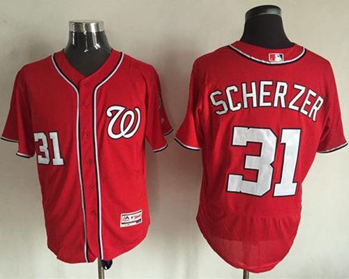 Nationals #31 Max Scherzer Red Flexbase Authentic Collection Stitched MLB Jersey