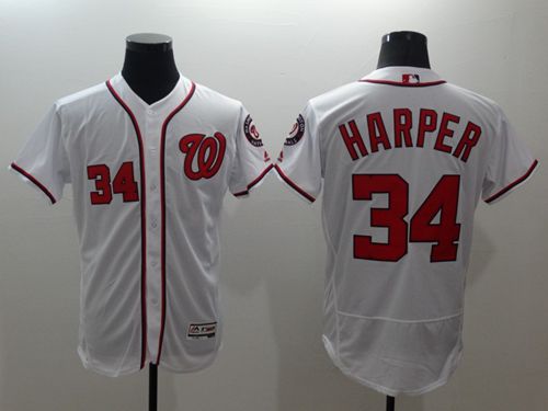Nationals #34 Bryce Harper White Flexbase Authentic Collection Stitched MLB Jersey