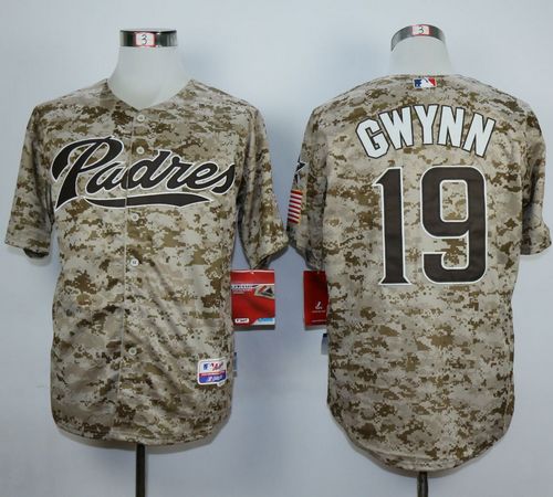 Padres #19 Tony Gwynn Camo Alternate 2 Cool Base Stitched MLB Jersey