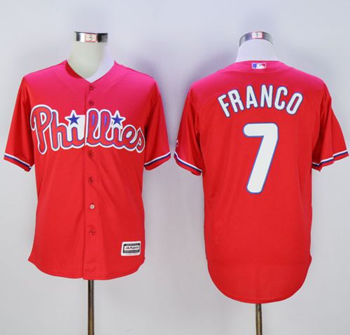 Phillies #7 Maikel Franco Red New Cool Base Stitched MLB Jersey