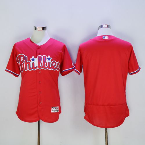Phillies Blank Red Flexbase Authentic Collection Stitched MLB Jersey