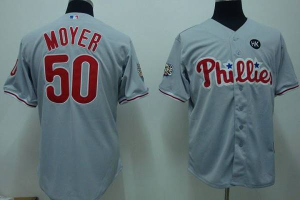 Phillies #50 Jamie Moyer Stitched Grey MLB Jersey
