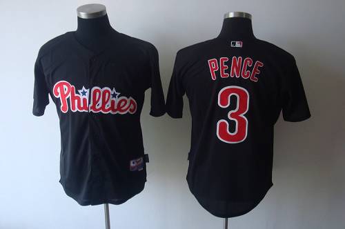 Phillies #3 Hunter Pence Black Stitched MLB Jersey