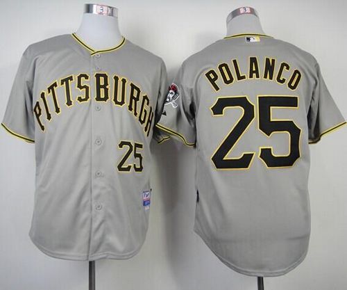 Pirates #25 Gregory Polanco Grey Cool Base Stitched MLB Jersey