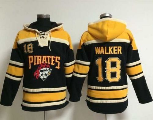 Pirates #18 Neil Walker Black Sawyer Hooded Sweatshirt MLB Hoodie