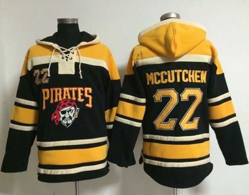 Pirates #22 Andrew McCutchen Black Sawyer Hooded Sweatshirt Stitched MLB Jersey