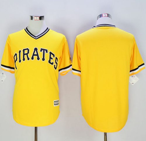 Pirates Blank Gold New Cool Base Stitched MLB Jersey