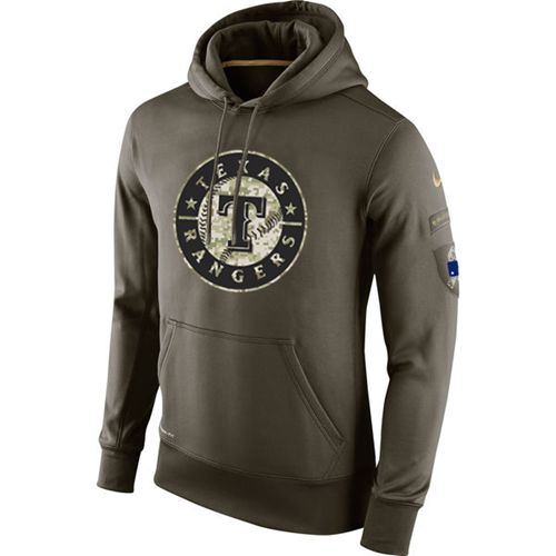 Men's Texas Rangers  Olive Salute To Service KO Performance Hoodie