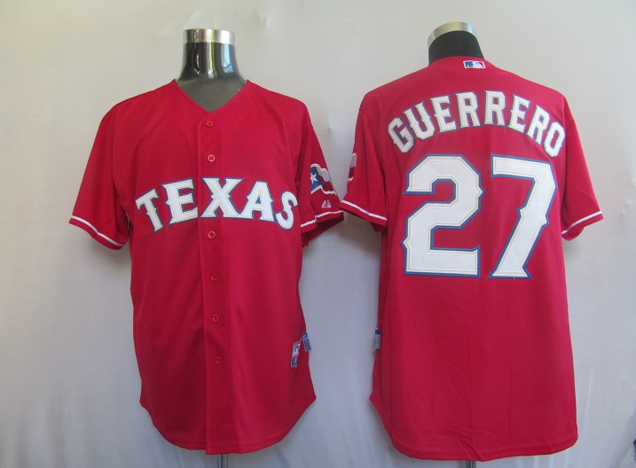 Rangers #27 Vladimir Guerrero Stitched Red MLB Jersey