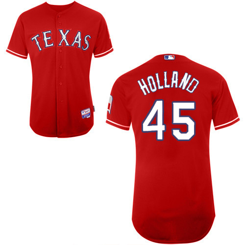 Rangers #45 Derek Holland Stitched MLB Red Cool Base Jersey