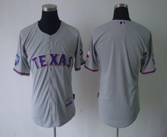 Rangers Blank Grey 40th Anniversary Patch Cool Base Stitched MLB Jersey