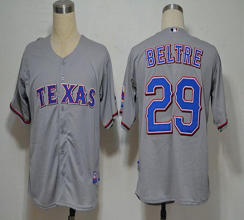 Rangers #29 Adrian Beltre Grey Cool Base Stitched MLB Jersey