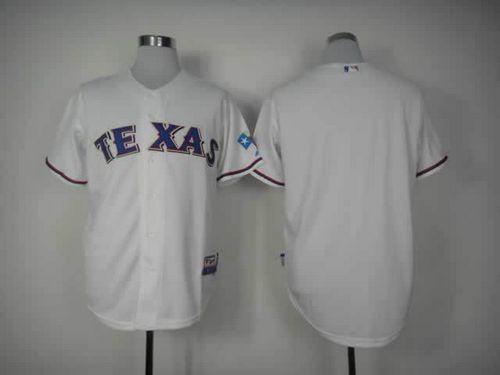 Rangers Blank White Cool Base Stitched MLB Jersey