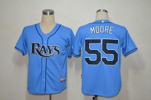 Rays #55 Matt Moore Light Blue Cool Base Stitched MLB Jersey