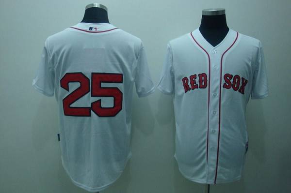 Red Sox #25 Mike Lowell Stitched White MLB Jersey