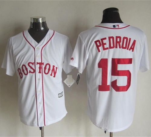 Red sox #15 Dustin Pedroia White Alternate Home New Cool Base Stitched MLB Jersey