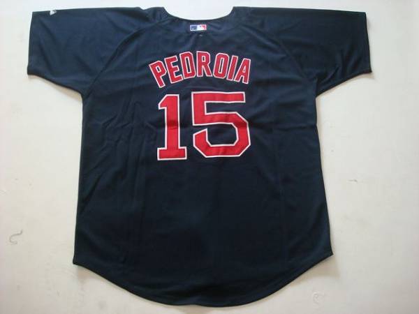 Red Sox #15 Dustin Pedroia Stitched Dark Blue MLB Jersey