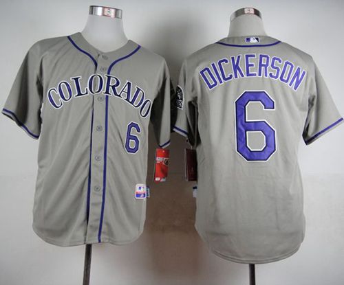 Rockies #6 Corey Dickerson Grey Cool Base Stitched MLB Jersey