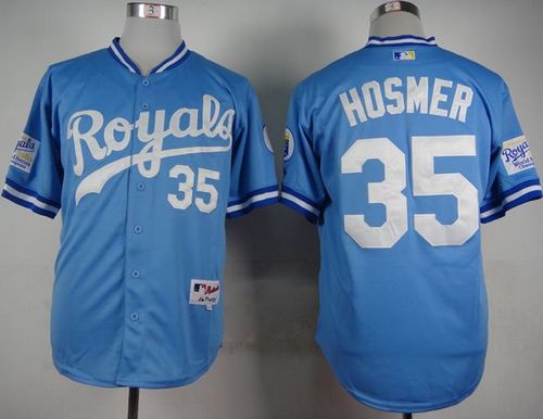 Royals #35 Eric Hosmer Light Blue 1985 Turn Back The Clock Stitched MLB Jersey
