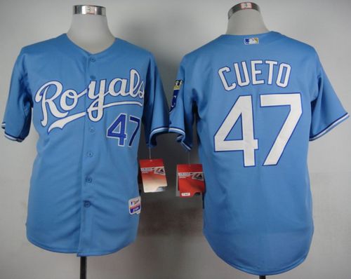 Royals #47 Johnny Cueto Light Blue Alternate 1 Cool Base Stitched MLB Jersey