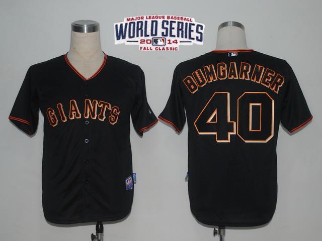 Giants #40 Madison Bumgarner Black Cool Base W/2014 World Series Patch Stitched MLB Jersey