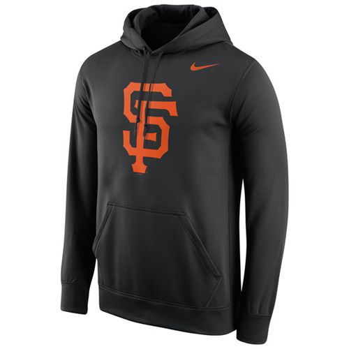 San Francisco Giants  Logo Performance Pullover Black MLB Hoodie