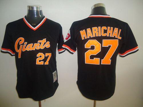Mitchell And Ness Giants #27 Juan Marichal Black Throwback Stitched MLB Jersey