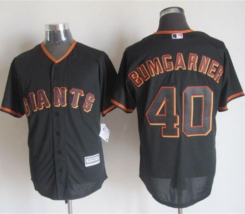 Giants #40 Madison Bumgarner Black New Cool Base Stitched MLB Jersey