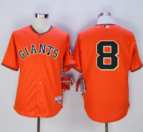 Giants #8 Hunter Pence Orange Old Style 