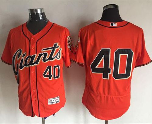 Giants #40 Madison Bumgarner Orange Flexbase Authentic Collection Stitched MLB Jersey