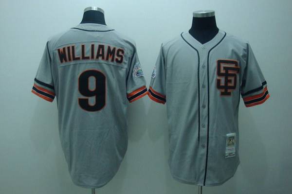 Mitchell and Ness Giants #9 Matt Williams Stitched Grey Throwback MLB Jersey