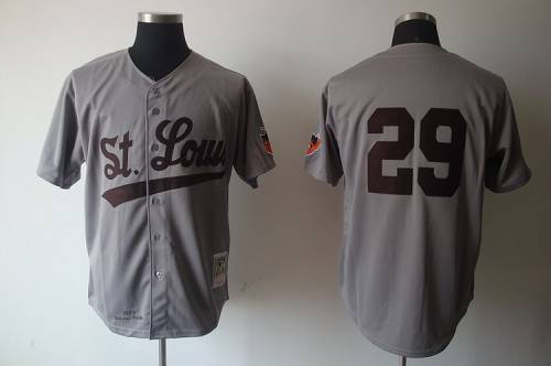 Mitchell And Ness 1953 Browns #29 Satchel Paige Grey Stitched MLB Jersey