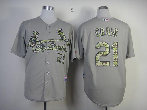 Cardinals #21 Allen Craig Grey USMC Cool Base Stitched MLB Jersey