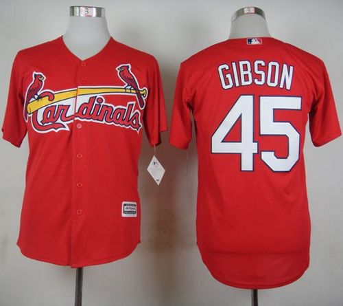 Cardinals #45 Bob Gibson Red Cool Base Stitched MLB Jersey