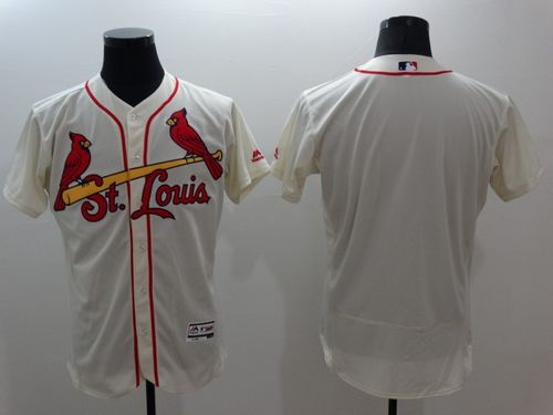 Cardinals Blank Cream Flexbase Authentic Collection Stitched MLB Jersey