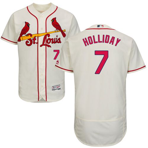 Cardinals #7 Matt Holliday Cream Flexbase Authentic Collection Stitched MLB Jersey
