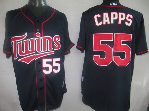 Twins #55 Matt Capps Navy Blue Cool Base Stitched MLB Jersey