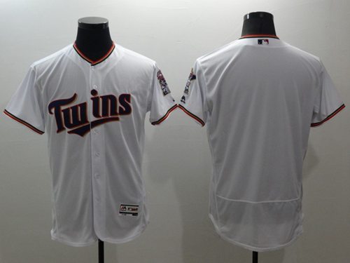 Twins Blank White Flexbase Authentic Collection Stitched MLB Jersey