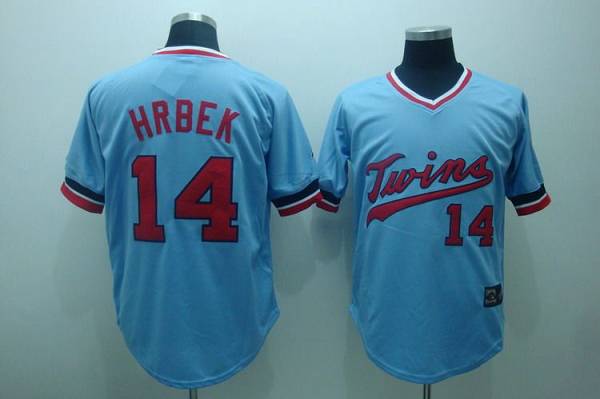 Twins #14 Kent Hrbek Stitched Light Blue Cooperstown Throwback MLB Jersey