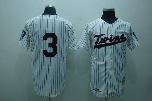 Mitchelland Ness Twins #3 Harmon Killebrew Stitched White Blue Strip Throwback MLB Jersey