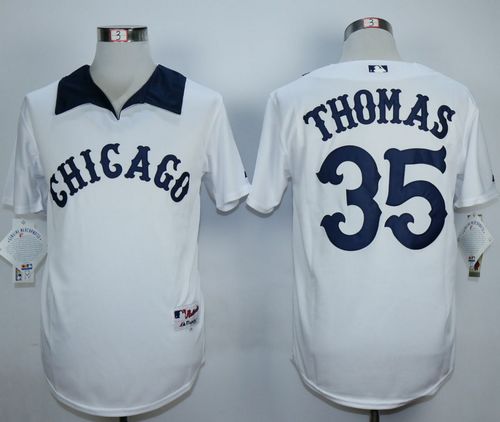 White Sox #35 Frank Thomas White 1976 Turn Back The Clock Stitched MLB Jersey