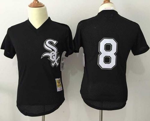 Mitchell And Ness 1993 White Sox #8 Bo Jackson Black Throwback Stitched MLB Jersey